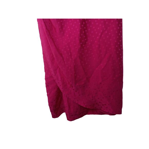 Vintage Dennis Goldsmith Pink Silk Swiss Dot Midi Dress Shoulder Pads SZ 4 - Picture 5 of 16